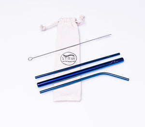 Reusable Steel Straw Variety 3-in-1 Pack